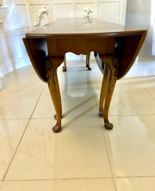 LARGE ANTIQUE QUALITY FIGURED WALNUT 10 SEATER WAKE DINING TABLE - ADDITIONAL PHOTO 12