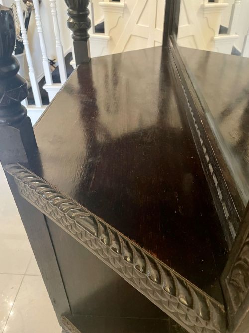 LARGE ANTIQUE VICTORIAN CARVED OAK SIDE CABINET - ADDITIONAL PHOTO 7