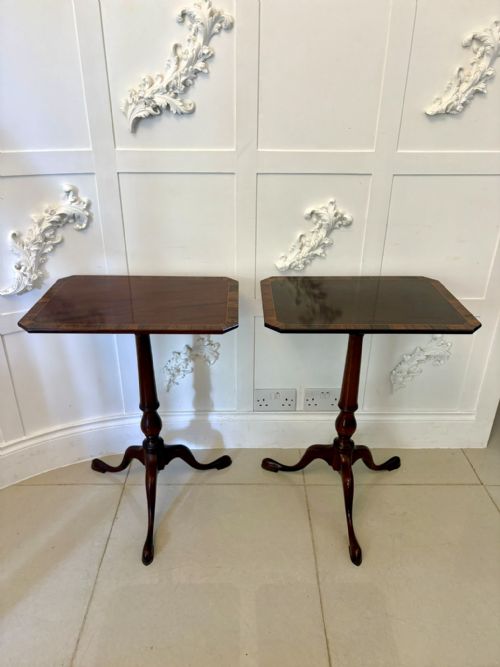 Superb Quality Pair of Antique Figured Mahogany Lamp/bedside Tables
