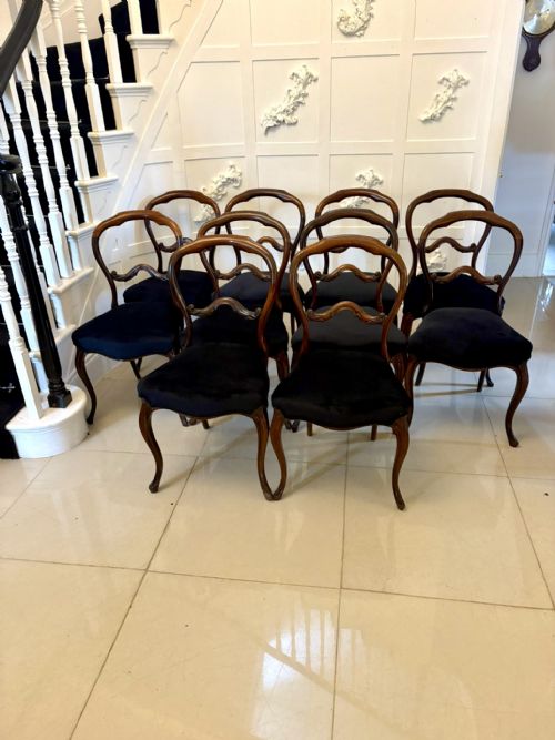 SUPERB QUALITY SET OF TEN ANTIQUE VICTORIAN ROSEWOOD DINING CHAIRS - ADDITIONAL PHOTO 12