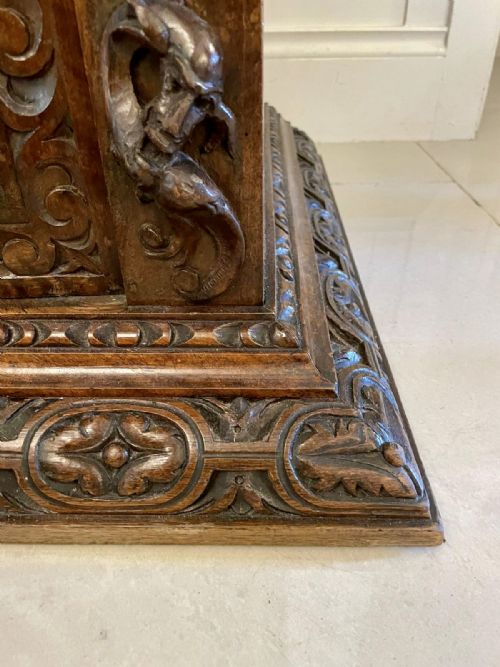 fig 1. Magnificent Exhibition Quality Antique Victorian Italian Profusely Carved Solid Walnut Pair of Side Cupboards