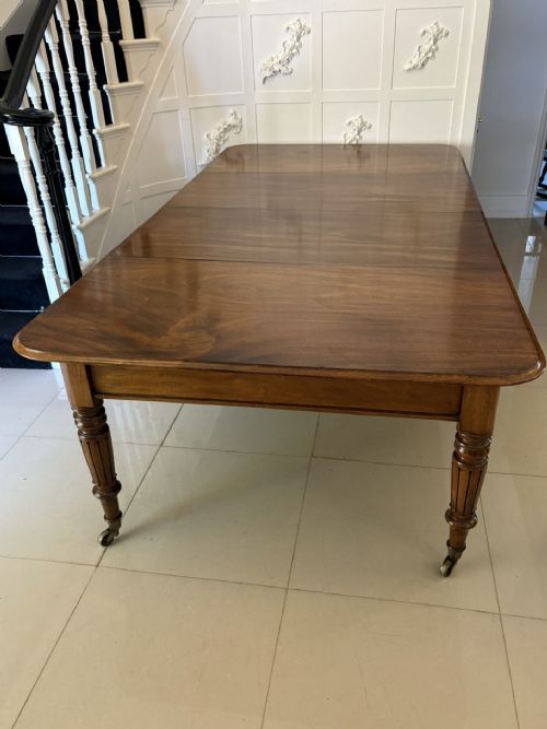 Outstanding Quality Antique Regency Quality Figured Mahogany 10 Seater Extending Dining Table