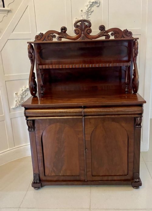 Antique Victorian Quality Carved Figured Mahogany Sideboard
