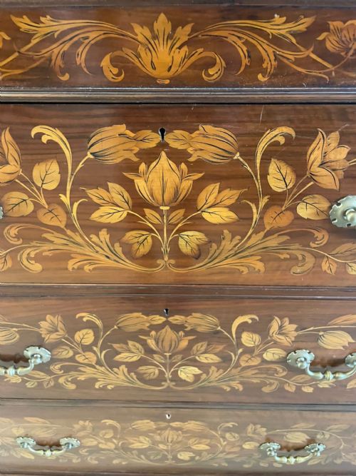 fig 1. Outstanding Quality Large Antique Victorian Figured Walnut Floral Marquetry Inlaid Wardrobe