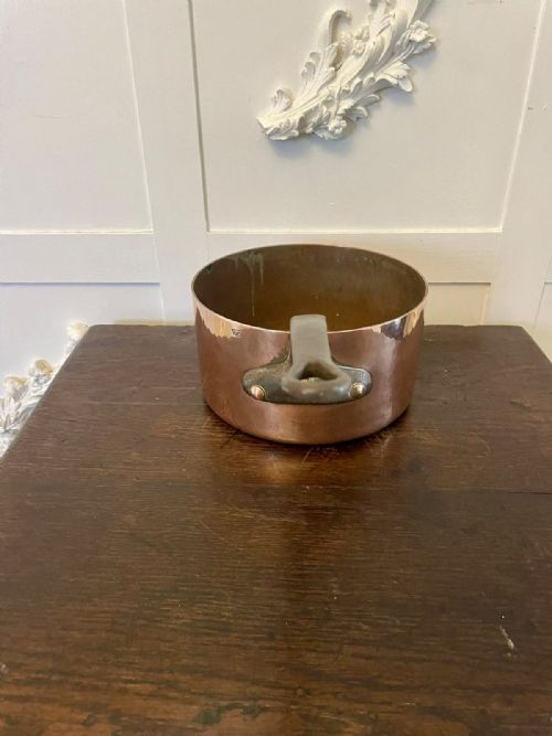 ANTIQUE 19TH CENTURY FRENCH SET OF FOUR COPPER PANS - ADDITIONAL PHOTO 1