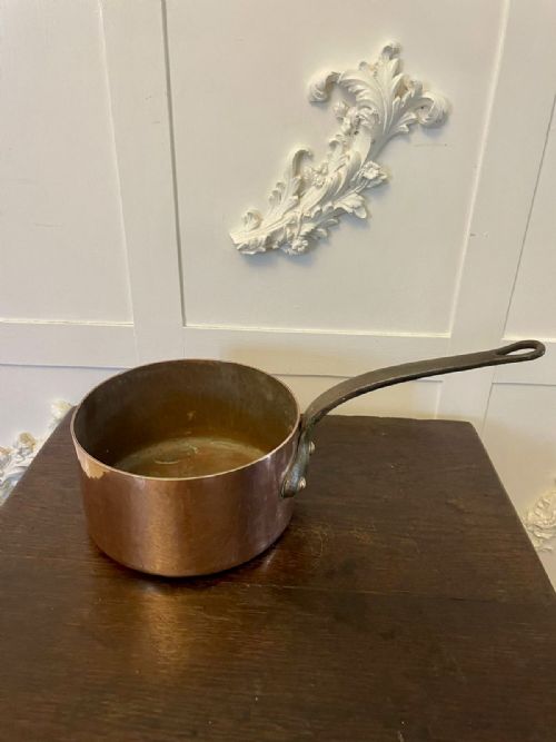 ANTIQUE 19TH CENTURY FRENCH SET OF FOUR COPPER PANS - ADDITIONAL PHOTO 2