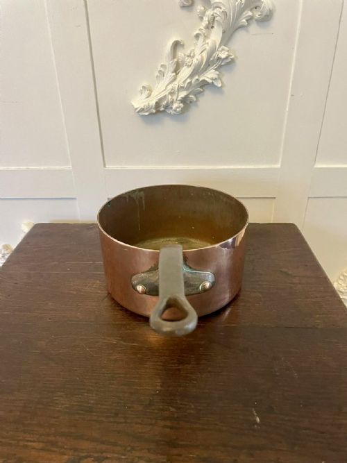 ANTIQUE 19TH CENTURY FRENCH SET OF FOUR COPPER PANS - ADDITIONAL PHOTO 3