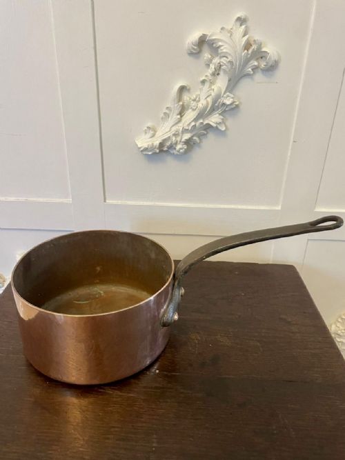 ANTIQUE 19TH CENTURY FRENCH SET OF FOUR COPPER PANS - ADDITIONAL PHOTO 4