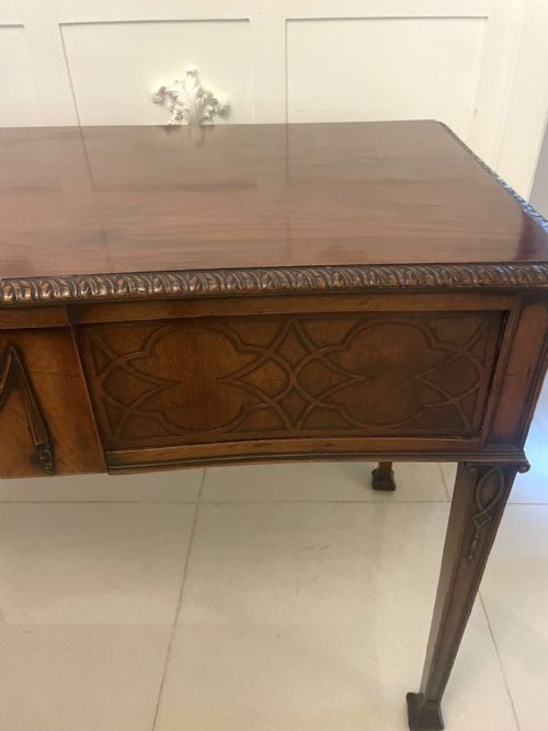ANTIQUE VICTORIAN QUALITY CARVED FIGURED MAHOGANY SERVINGCONSOLE TABLE - ADDITIONAL PHOTO 6