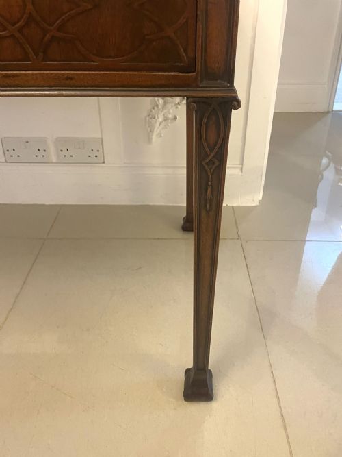ANTIQUE VICTORIAN QUALITY CARVED FIGURED MAHOGANY SERVINGCONSOLE TABLE - ADDITIONAL PHOTO 13