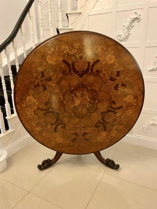 Outstanding Quality Antique Victorian Burr Walnut Marquetry Inlaid Centre/dining Table