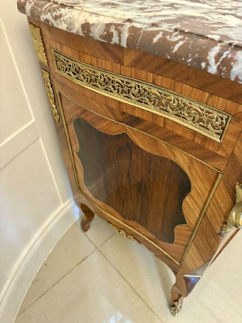 fig 1. Outstanding Quality Antique Victorian French Marble Top Commode Chest of Drawers