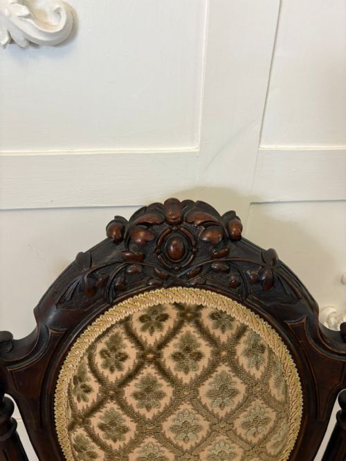 EXHIBITION QUALITY ANTIQUE VICTORIAN CARVED WALNUT 9 PIECE SUITE - ADDITIONAL PHOTO 10