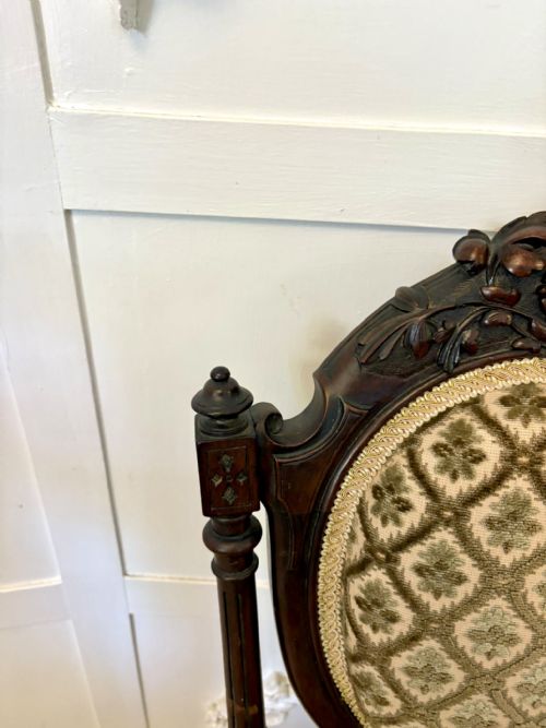EXHIBITION QUALITY ANTIQUE VICTORIAN CARVED WALNUT 9 PIECE SUITE - ADDITIONAL PHOTO 13