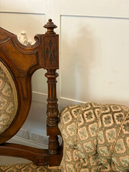 EXHIBITION QUALITY ANTIQUE VICTORIAN CARVED WALNUT 9 PIECE SUITE - ADDITIONAL PHOTO 14
