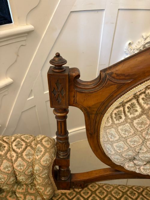 EXHIBITION QUALITY ANTIQUE VICTORIAN CARVED WALNUT 9 PIECE SUITE - ADDITIONAL PHOTO 23