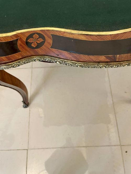FINE QUALITY ANTIQUE VICTORIAN FRENCH KINGWOOD MARQUETRY INLAID ORMOLU MOUNTED CARDSIDE TABLE - ADDITIONAL PHOTO 5