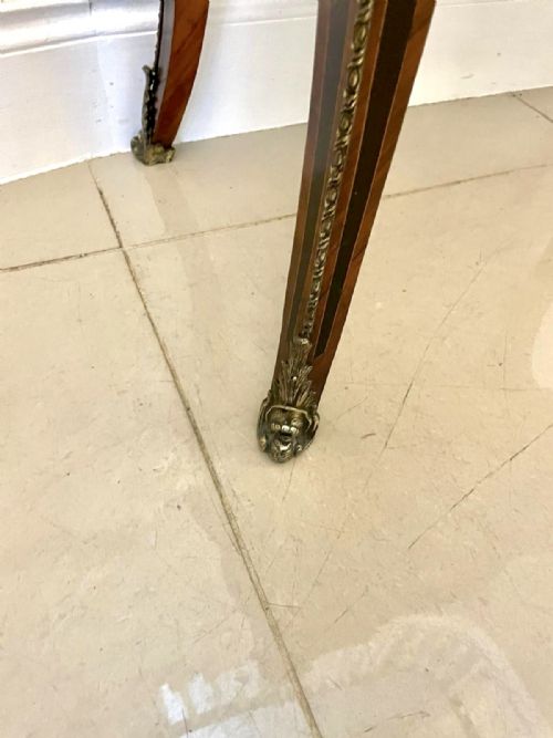 FINE QUALITY ANTIQUE VICTORIAN FRENCH KINGWOOD MARQUETRY INLAID ORMOLU MOUNTED CARDSIDE TABLE - ADDITIONAL PHOTO 6