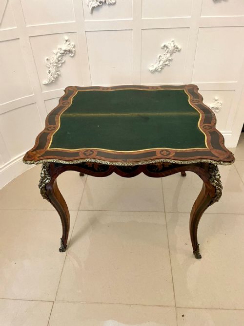 FINE QUALITY ANTIQUE VICTORIAN FRENCH KINGWOOD MARQUETRY INLAID ORMOLU MOUNTED CARDSIDE TABLE - ADDITIONAL PHOTO 10