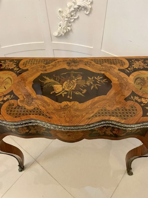 FINE QUALITY ANTIQUE VICTORIAN FRENCH KINGWOOD MARQUETRY INLAID ORMOLU MOUNTED CARDSIDE TABLE - ADDITIONAL PHOTO 15