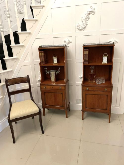 RARE PAIR OF GILLOWS ANTIQUE QUALITY SATINWOOD WATERFALL BOOKCASES - ADDITIONAL PHOTO 10