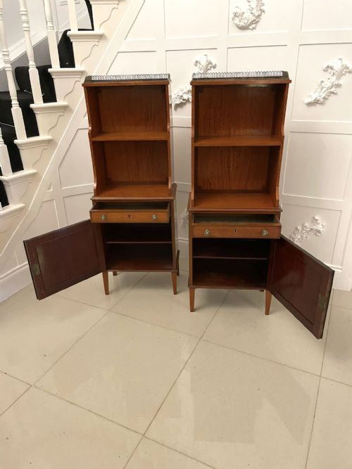 RARE PAIR OF GILLOWS ANTIQUE QUALITY SATINWOOD WATERFALL BOOKCASES - ADDITIONAL PHOTO 13