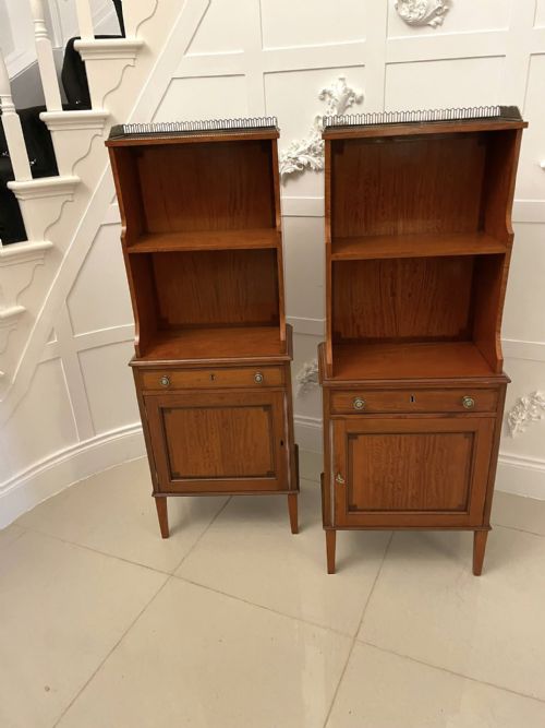 RARE PAIR OF GILLOWS ANTIQUE QUALITY SATINWOOD WATERFALL BOOKCASES - ADDITIONAL PHOTO 14