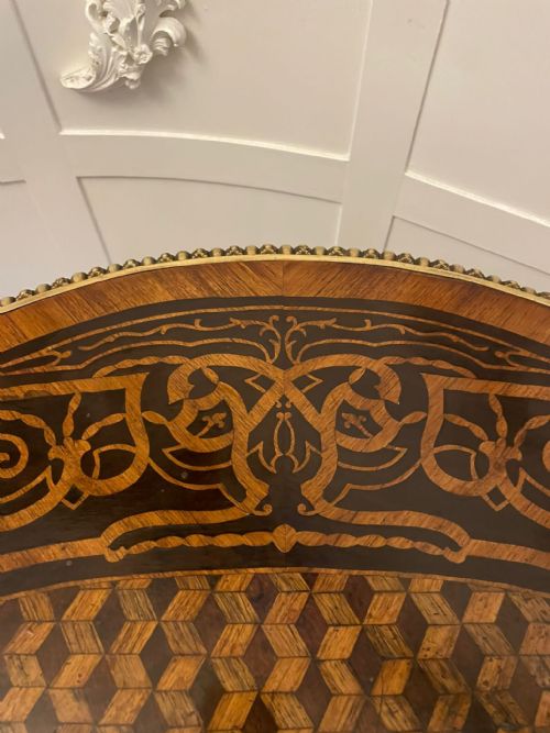 OUTSTANDING QUALITY ANTIQUE VICTORIAN FRENCH FREESTANDING MARQUETRY AND PARQUETRY CENTRE TABLE - ADDITIONAL PHOTO 1