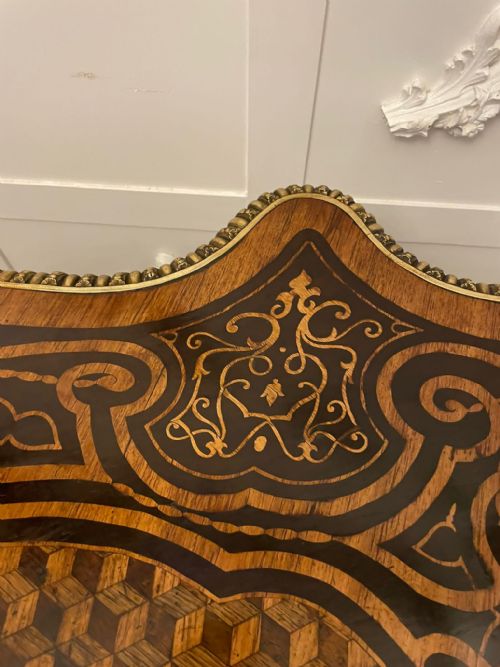 OUTSTANDING QUALITY ANTIQUE VICTORIAN FRENCH FREESTANDING MARQUETRY AND PARQUETRY CENTRE TABLE - ADDITIONAL PHOTO 2