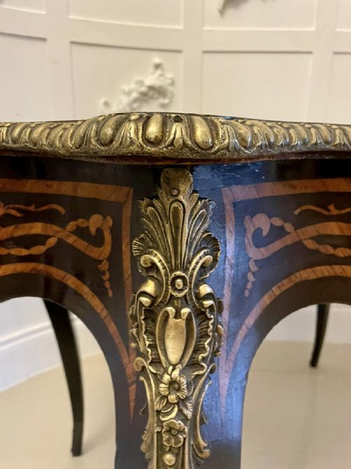 OUTSTANDING QUALITY ANTIQUE VICTORIAN FRENCH FREESTANDING MARQUETRY AND PARQUETRY CENTRE TABLE - ADDITIONAL PHOTO 18