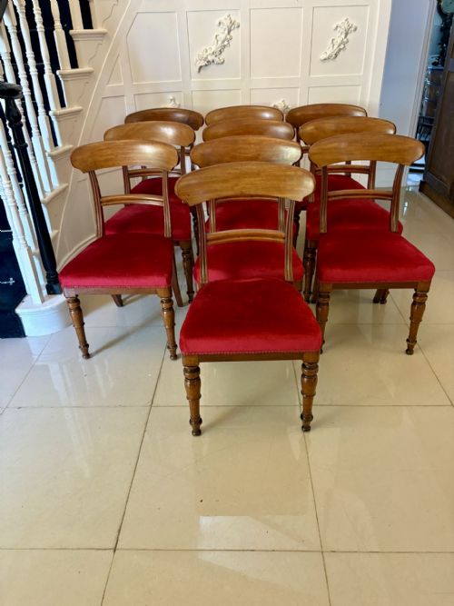 SET OF 10 ANTIQUE VICTORIAN QUALITY MAHOGANY DINING CHAIRS BY HOLLAND AND SONS - ADDITIONAL PHOTO 8