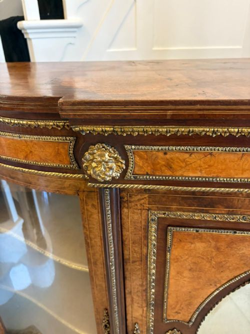 OUTSTANDING QUALITY ANTIQUE VICTORIAN BURR WALNUT ORMOLU MOUNTED CREDENZA - ADDITIONAL PHOTO 11