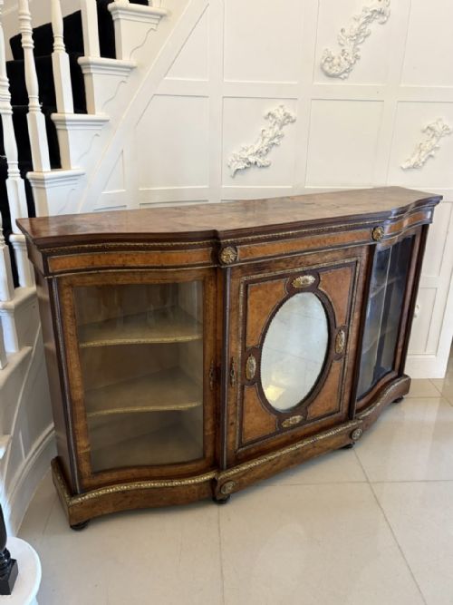 OUTSTANDING QUALITY ANTIQUE VICTORIAN BURR WALNUT ORMOLU MOUNTED CREDENZA - ADDITIONAL PHOTO 15