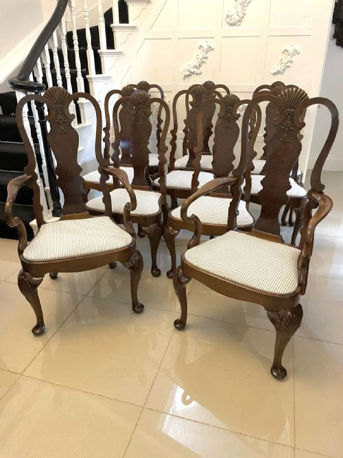 OUTSTANDING QUALITY SET OF 10 ANTIQUE VICTORIAN WALNUT DINING CHAIRS - ADDITIONAL PHOTO 24