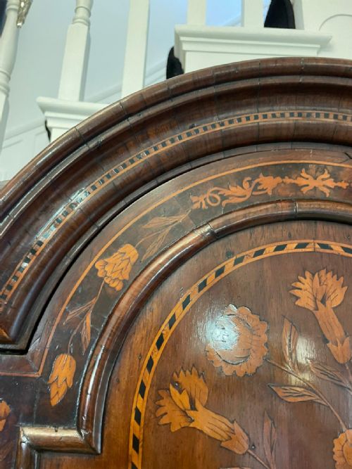 ANTIQUE WILLIAM AND MARY OUTSTANDING QUALITY BURR WALNUT INLAID MARQUETRY DOUBLE DOME BUREAU BOOKCASE - ADDITIONAL PHOTO 8