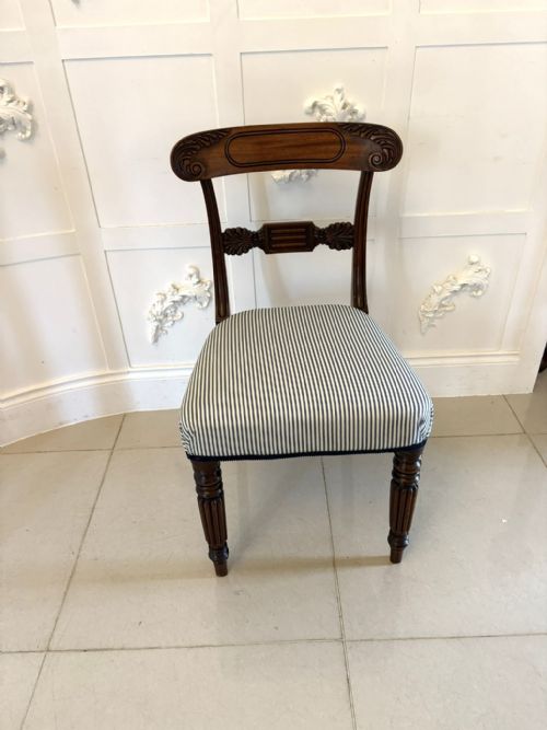 SET OF 4 ANTIQUE REGENCY QUALITY CARVED MAHOGANY DINING CHAIRS - ADDITIONAL PHOTO 3