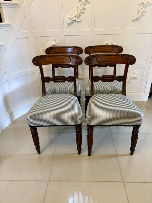 SET OF 4 ANTIQUE REGENCY QUALITY CARVED MAHOGANY DINING CHAIRS - ADDITIONAL PHOTO 10