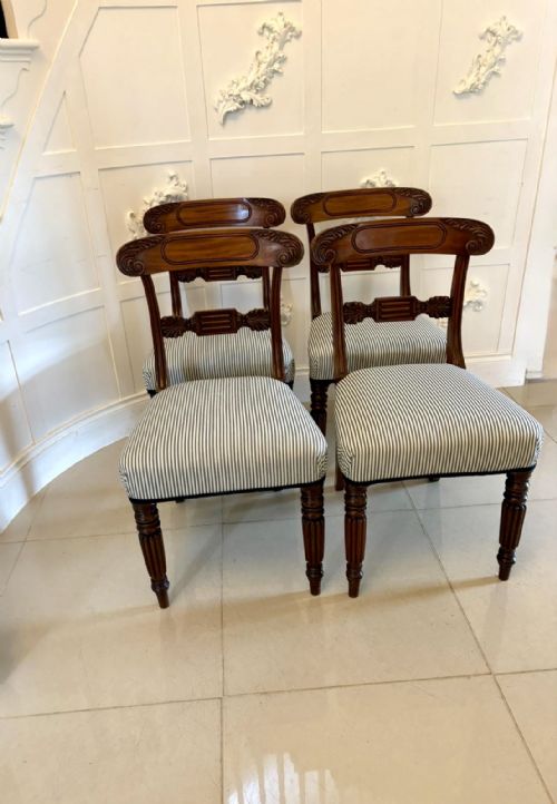 SET OF 4 ANTIQUE REGENCY QUALITY CARVED MAHOGANY DINING CHAIRS - ADDITIONAL PHOTO 11