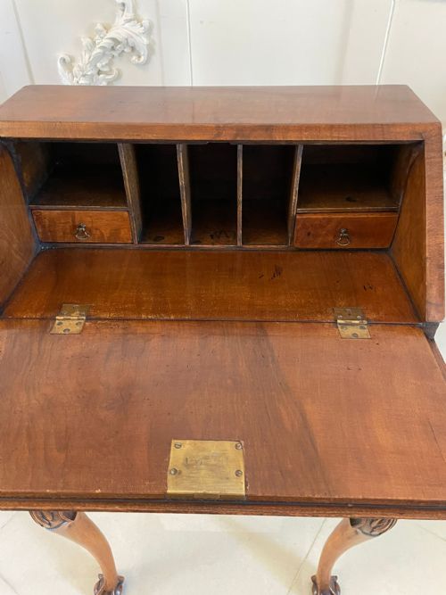 UNUSUAL ANTIQUE BURR WALNUT MARQUETRY INLAID BUREAU - ADDITIONAL PHOTO 1