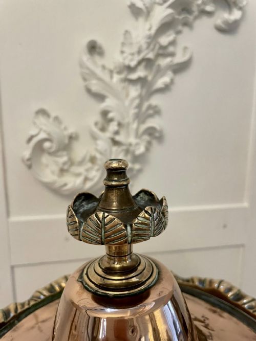 ANTIQUE VICTORIAN QUALITY COPPER AND BRASS SAMOVARTEA URN - ADDITIONAL PHOTO 3