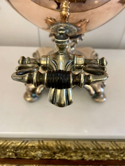 ANTIQUE VICTORIAN QUALITY COPPER AND BRASS SAMOVARTEA URN - ADDITIONAL PHOTO 5