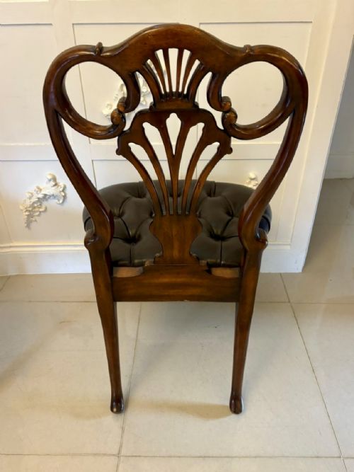 OUTSTANDING QUALITY SET OF 8 ANTIQUE EDWARDIAN CARVED WALNUT AND GILDED DINING CHAIRS - ADDITIONAL PHOTO 10