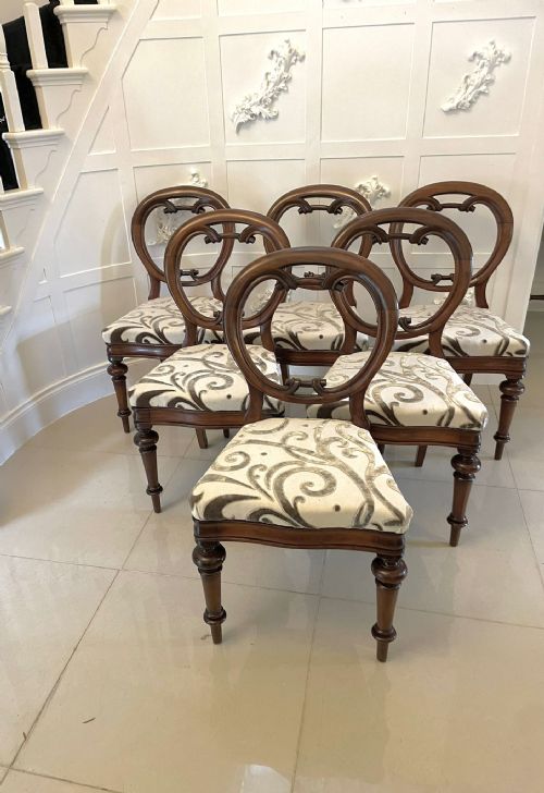 OUTSTANDING SET OF 6 VICTORIAN ANTIQUE MAHOGANY BALLOON BACK DINING CHAIRS - ADDITIONAL PHOTO 10