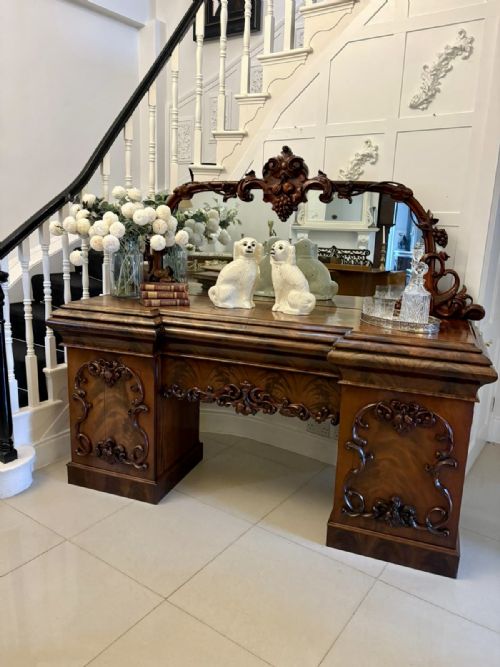 OUTSTANDING QUALITY ANTIQUE VICTORIAN CARVED MAHOGANY MIRROR BACK SIDEBOARD - ADDITIONAL PHOTO 3
