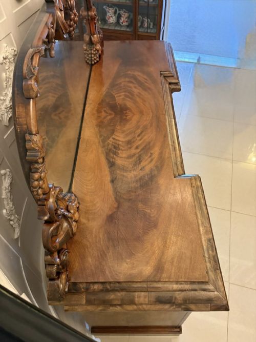 OUTSTANDING QUALITY ANTIQUE VICTORIAN CARVED MAHOGANY MIRROR BACK SIDEBOARD - ADDITIONAL PHOTO 11