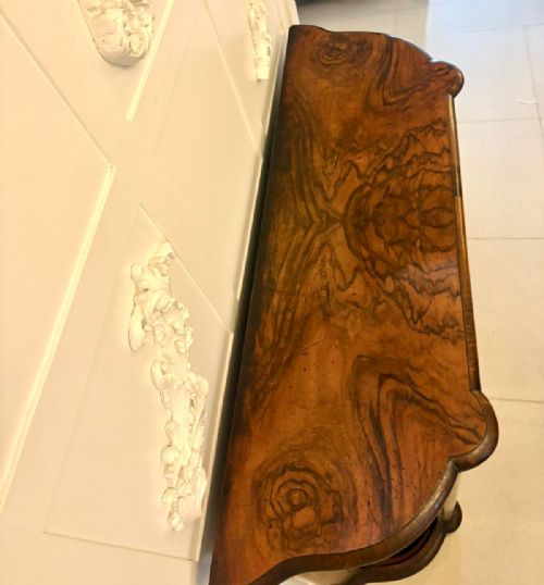 ANTIQUE VICTORIAN QUALITY BURR WALNUT SATINWOOD INLAID CREDENZASIDE CABINET - ADDITIONAL PHOTO 3