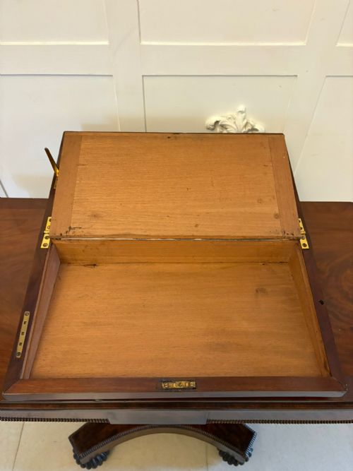 FINE ANTIQUE QUALITY GEORGE III FIGURED MAHOGANY WRITING BOX - ADDITIONAL PHOTO 1