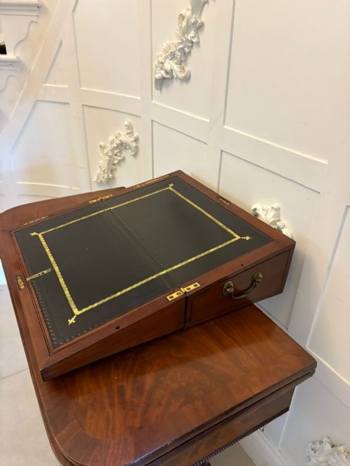 FINE ANTIQUE QUALITY GEORGE III FIGURED MAHOGANY WRITING BOX - ADDITIONAL PHOTO 4
