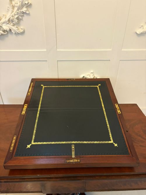 FINE ANTIQUE QUALITY GEORGE III FIGURED MAHOGANY WRITING BOX - ADDITIONAL PHOTO 7