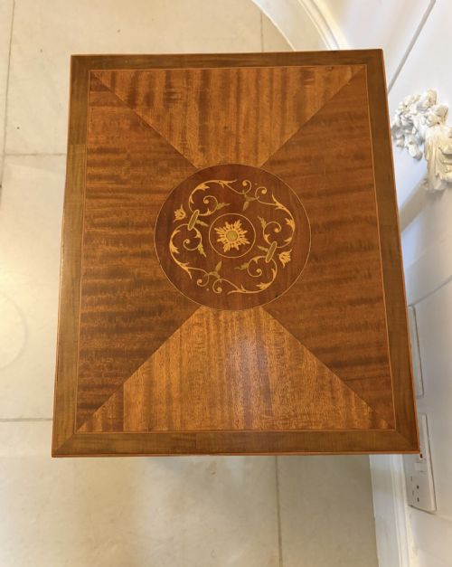 ANTIQUE EDWARDIAN INLAID FOLDING GAMELAMP TABLE FEATURING THE ROYAL AND PLEASANT GAME OF GOOSE - ADDITIONAL PHOTO 5